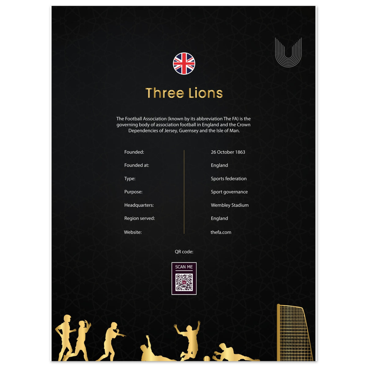 English League ( Three Lions )-Premium Matte Paper Poster