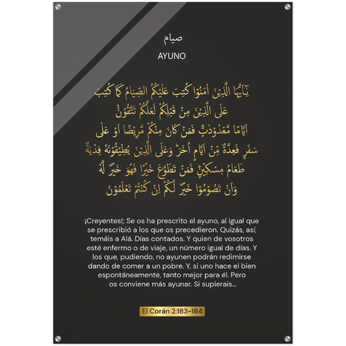 Ayuno ( Fasting ) in  Spanish  Acrylic Poster