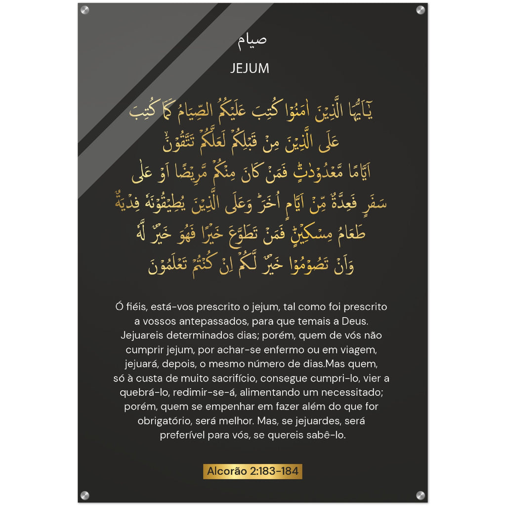 Jejum ( Fasting )in  Portuguese Acrylic Poster